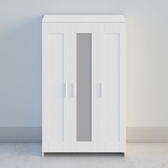 Minimalist White Storage Cabinet 3D model