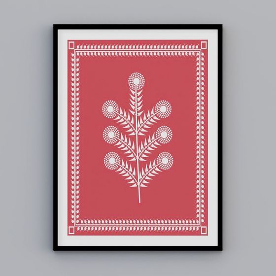 Red Fern Poster 3D model for Creative Projects