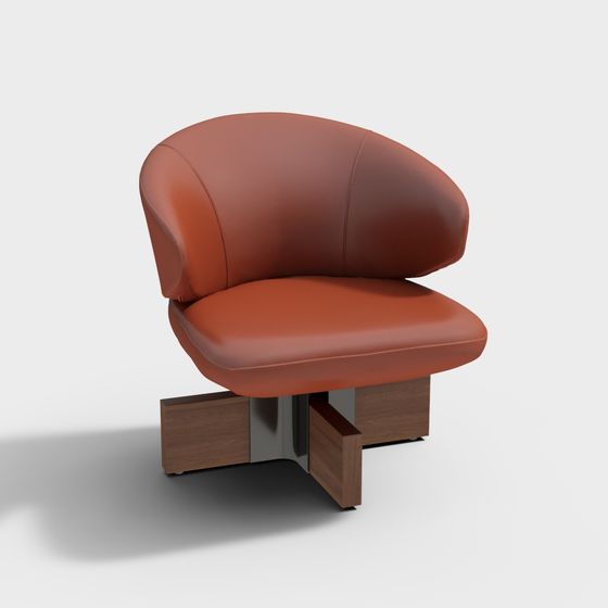 Stylish Curved Armchair 3D model for Modern Interiors