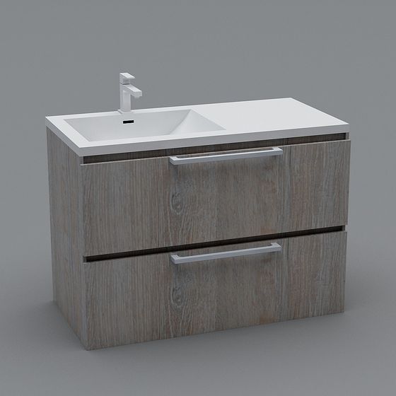 Modern Minimalist Bathroom Cabinet 3D model