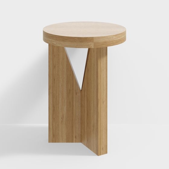Wooden Side Table 3D Model