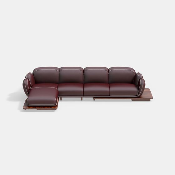 Luxurious Low-Polygon Sofa 3D Model