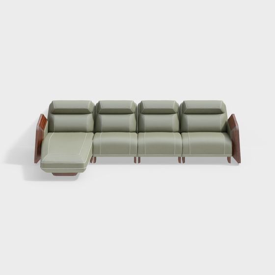 Urban Comfort Low-Poly Sofa 3D model