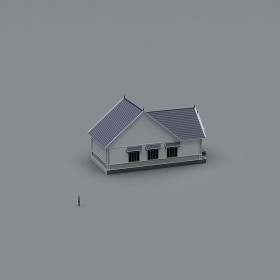 Urban Cottage 3D model - Modern Minimalist Design