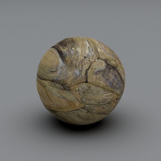 Realistic Wood Grain Sphere 3D model