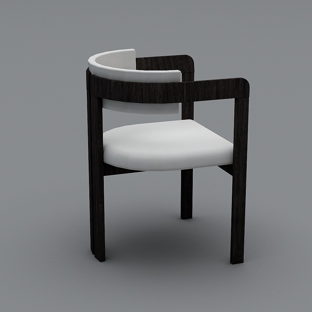 Elegant Curved Wooden Chair 3D model