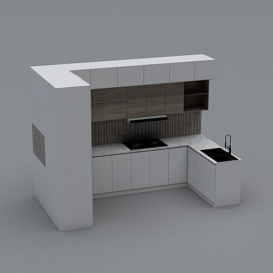 Modern Minimalist Kitchen 3D model
