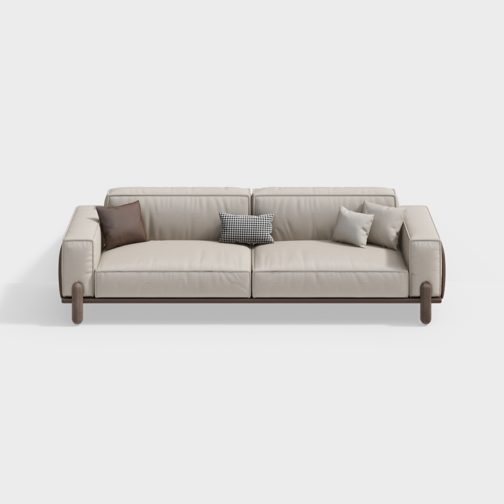 Bosheng Modern Style Leather Wood Living Room 2.8m Four Seats Sofa-BSVS142P-Malmö