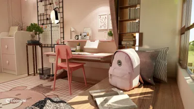 Cozy Pink Study Room Design