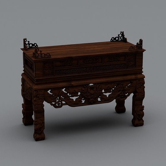 Ancient Elegance Carved Table 3D model