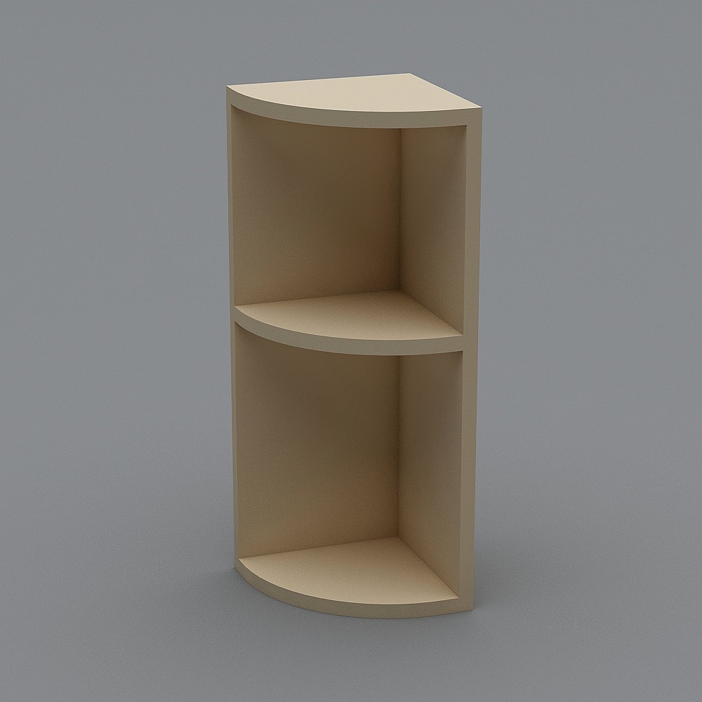 Curved Bookshelf 3D model for Modern Interiors