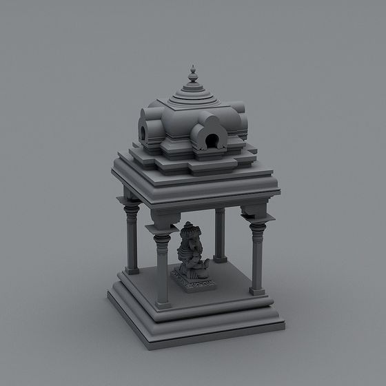 Elegant Indian Temple 3D model for Creative Projects