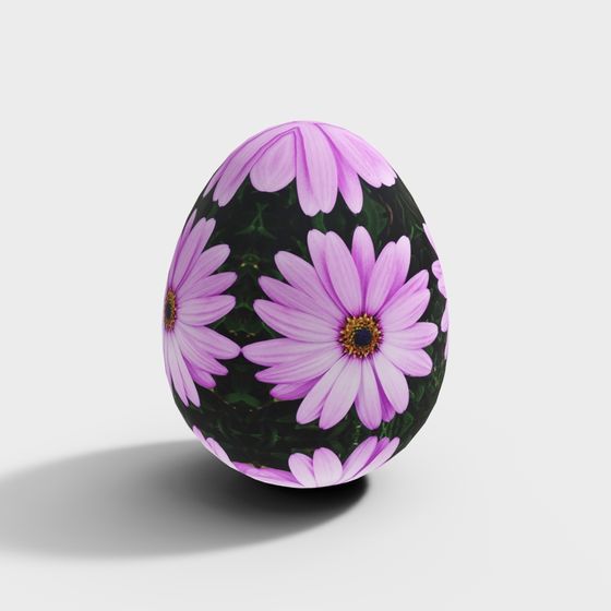 Floral Egg 3D Model for Artistic Projects