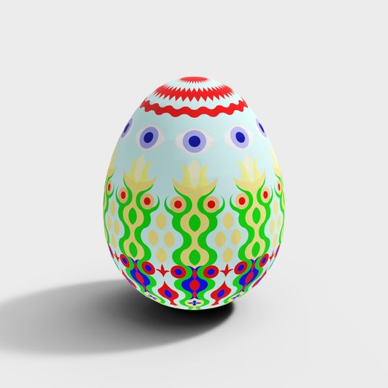 Colorful Low-Poly Easter Egg 3D Model