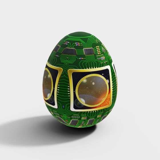 Futuristic Eggshell 3D model for Creative Projects
