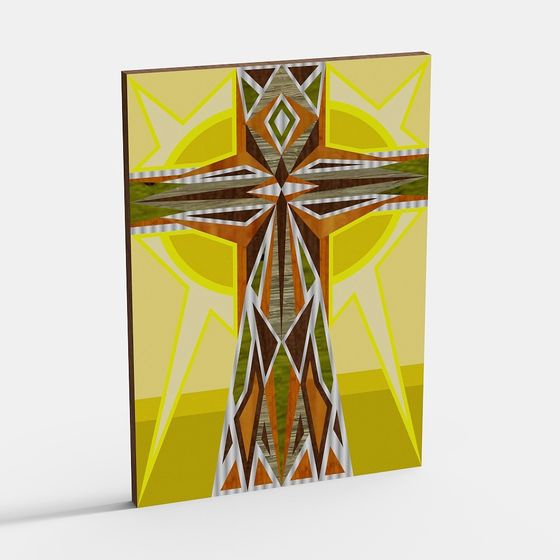 Abstract Geometric Cross 3D model