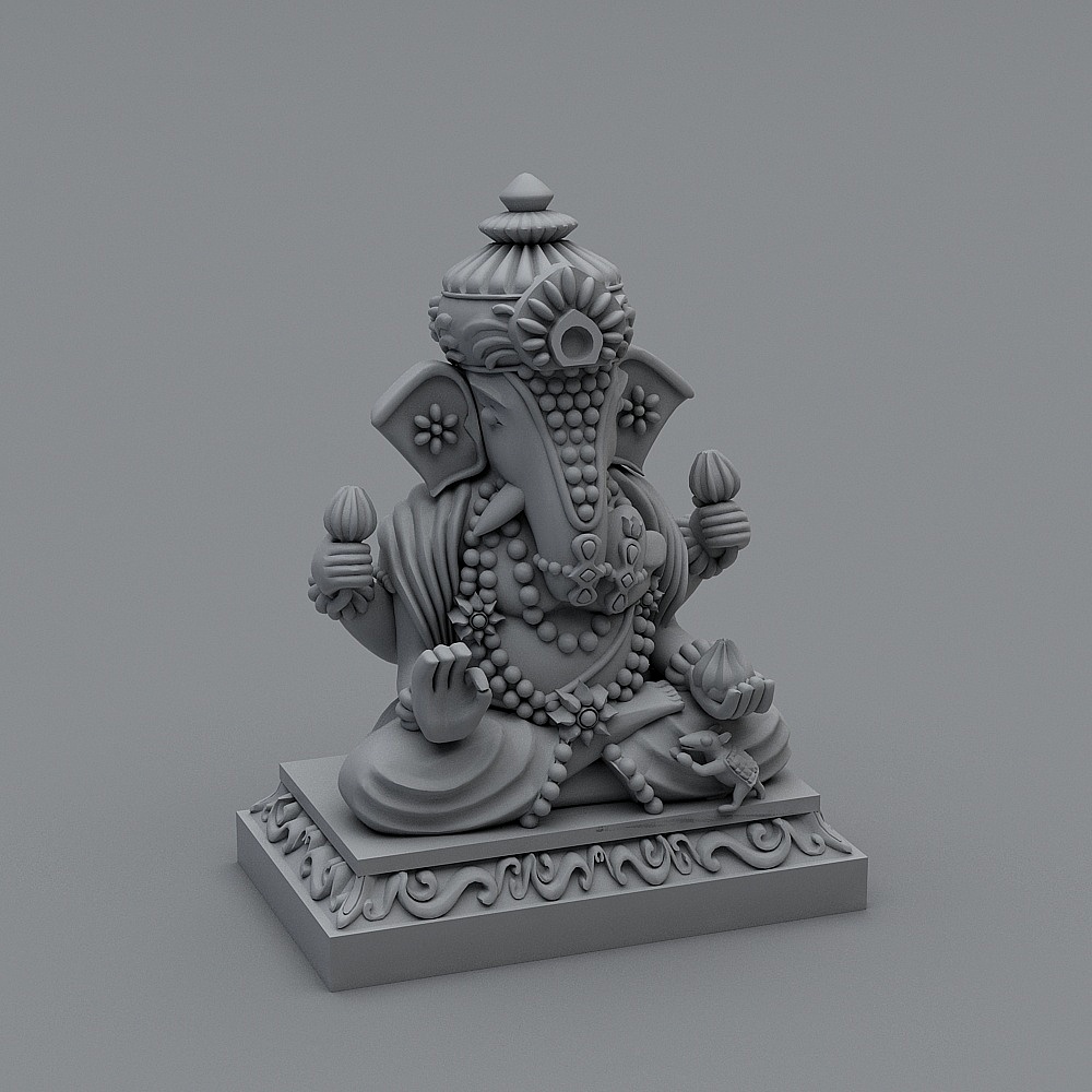 Ganesha Statue Low-Poly 3D Model