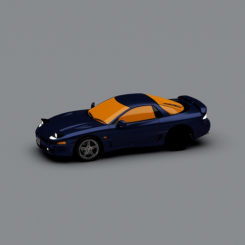Dynamic Sports Car 3D model in Low Poly Design