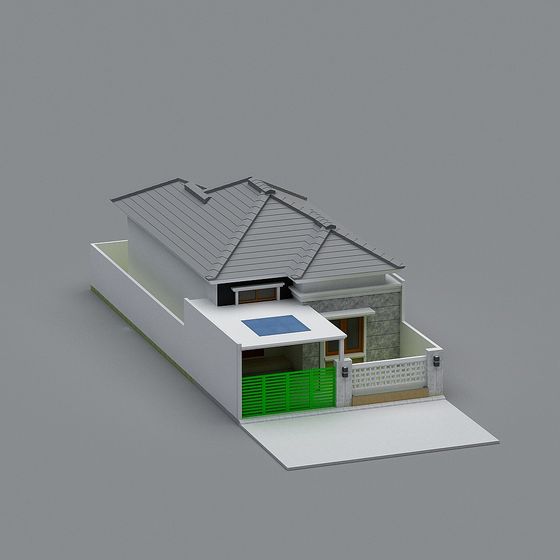 Urban Oasis 3D model - Unique Low Polygon Style