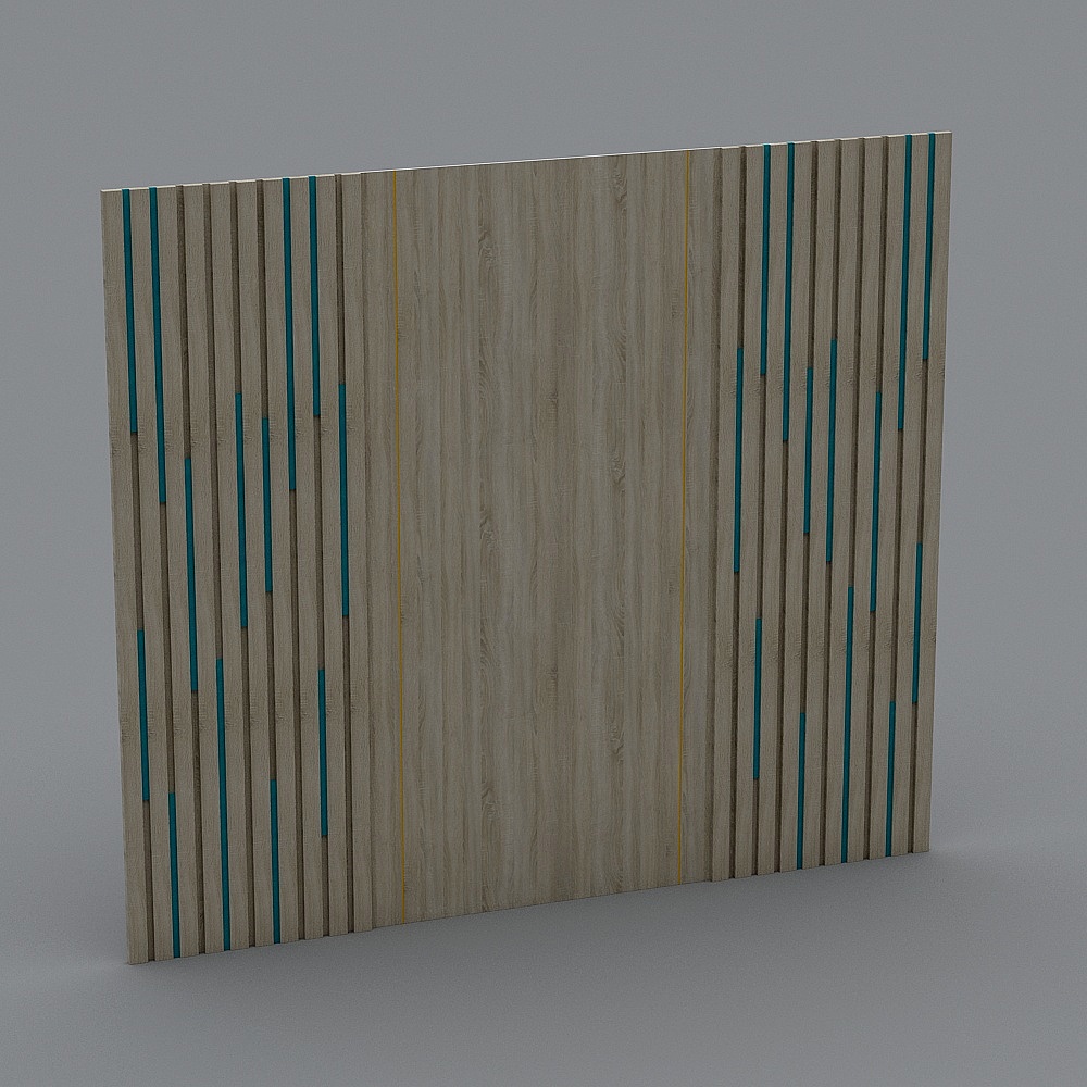 Striped Wood Screen 3D model