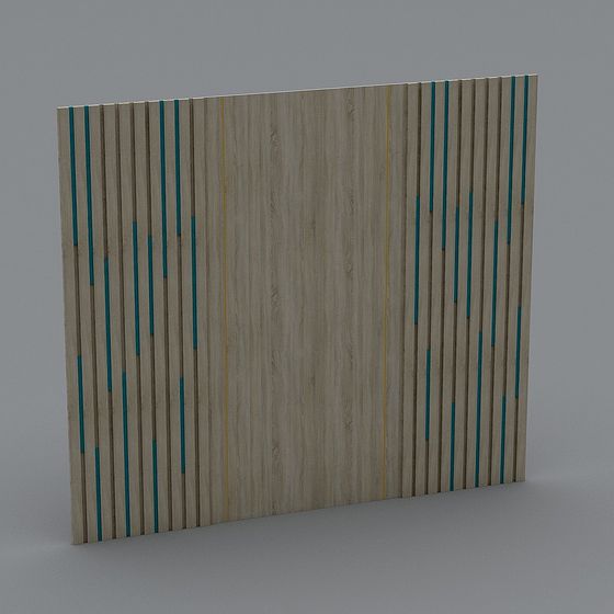 Striped Wood Screen 3D model