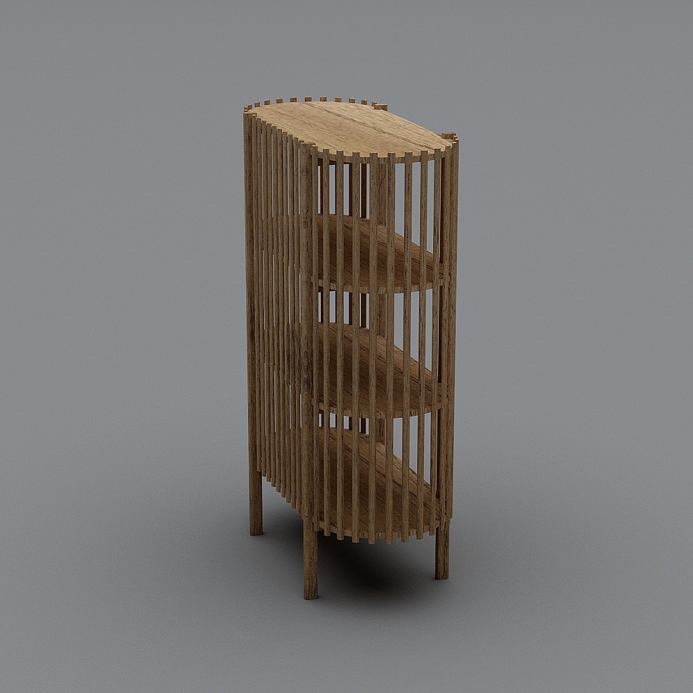 Spiral Shelf 3D model - Unique Low-Poly Design