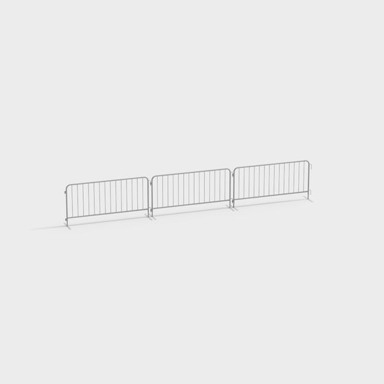 Crowd Control Barrier Low Poly 3D model