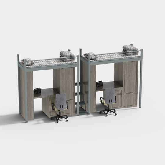 Stylish Double Bed 3D model for Modern Interiors