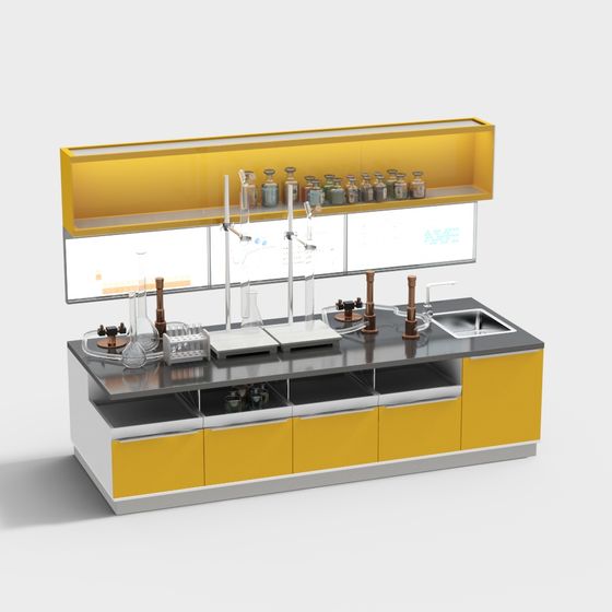 Contemporary Laboratory Workbench 3D Model