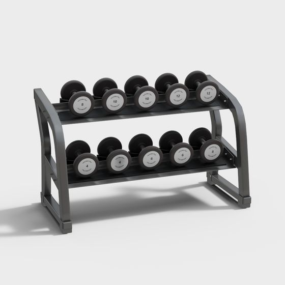 Modern Dumbbell Rack 3D model