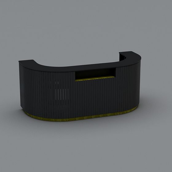 Curved Reception Desk 3D model