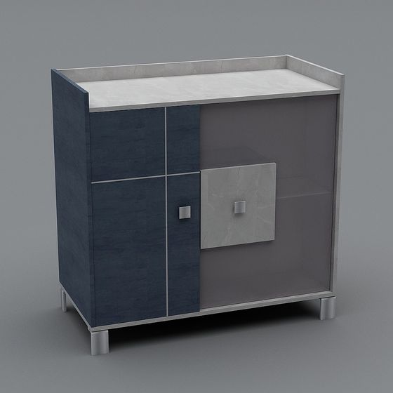 Low Poly Storage Roon Stylish Low-Poly Storage Cabinet 3D model