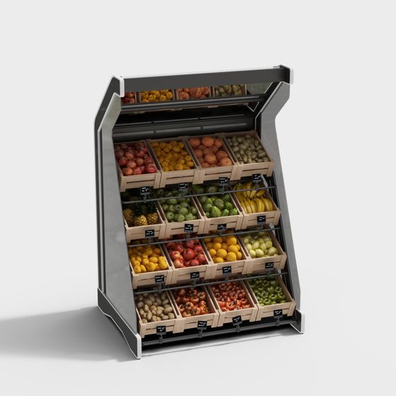 Elegant Fruit Display Cabinet 3D model for Modern Spaces