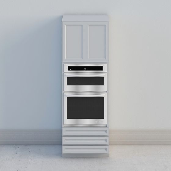 Modern Low-Poly Kitchen Appliance Cabinet 3D model