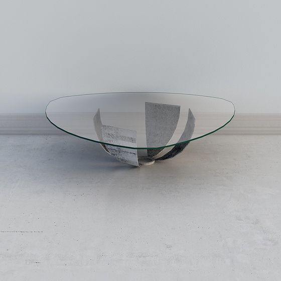 Artistic Glass and Concrete Table 3D model