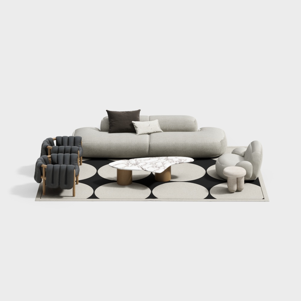 Wabi-Sabi Style Sectional Sofa