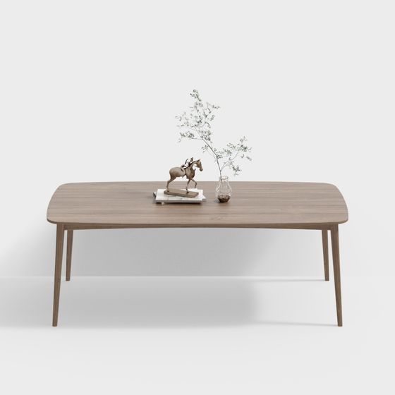 Nordic Brown Dining Table 3D Model
