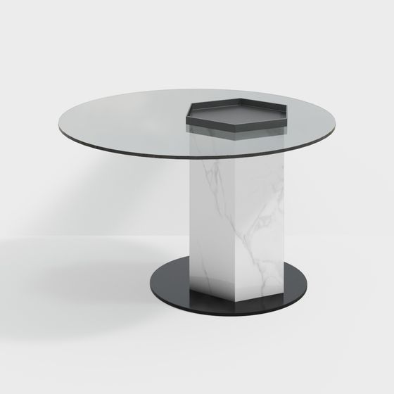 Chic Low-Poly Round Table 3D model for Modern Spaces