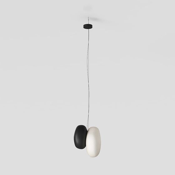 Bedside Chandelier A08 3D Model in Black