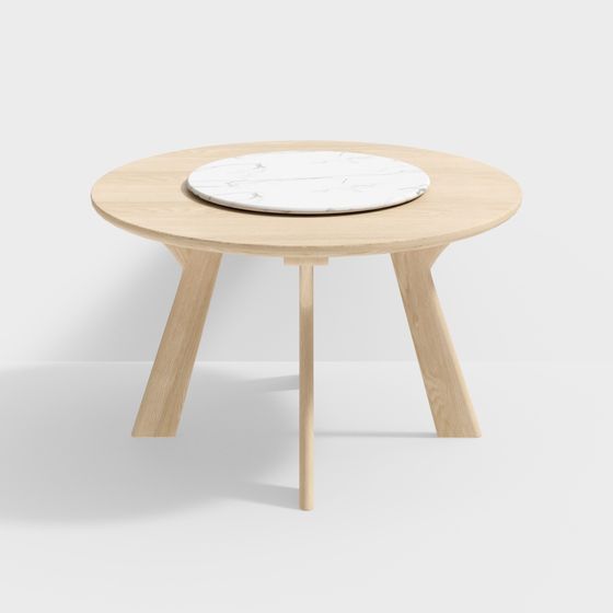 Stylish Low-Poly Round Table 3D model