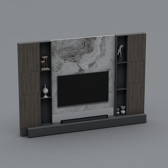 Elegant Low-Poly TV Stand 3D model