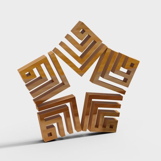 Golden Maze 3D model for Creative Projects