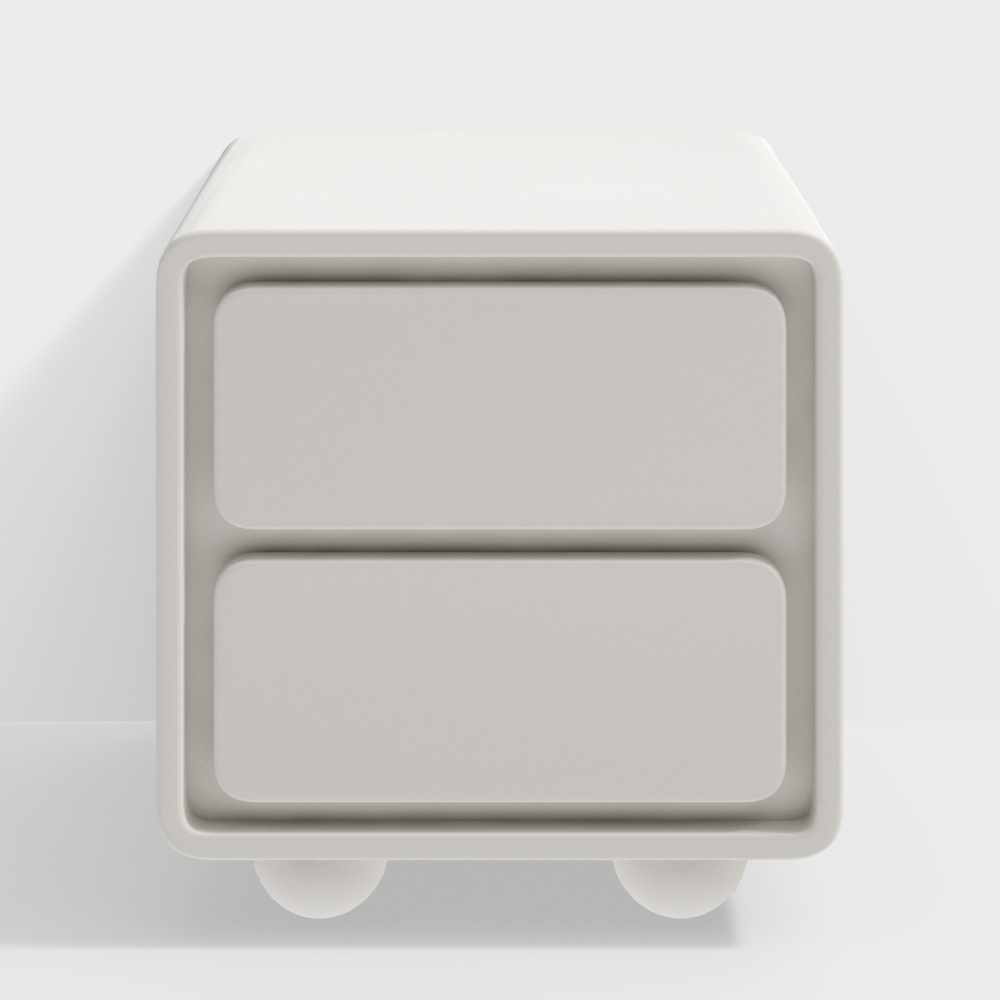 Mesita de noche pintada de madera minimalista