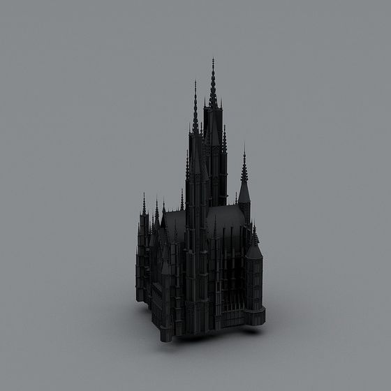 Mystical Gothic Cathedral 3D model