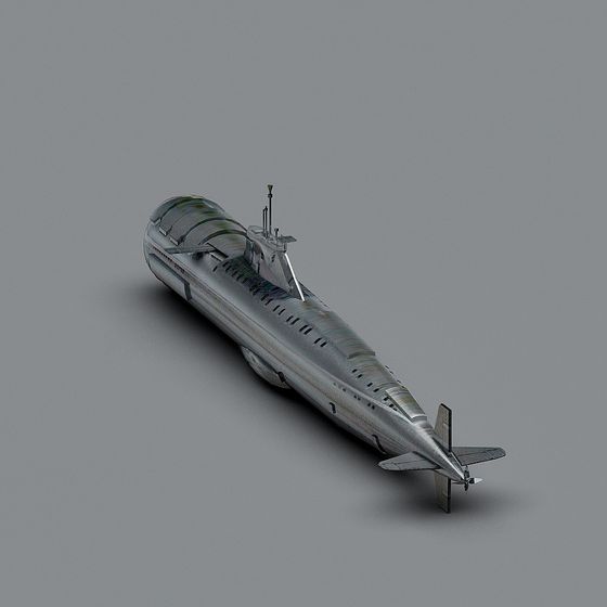 Submarine 3D model: Low Poly High Detail Design