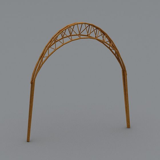 Natural Bamboo Arch 3D model for Tranquil Gardens