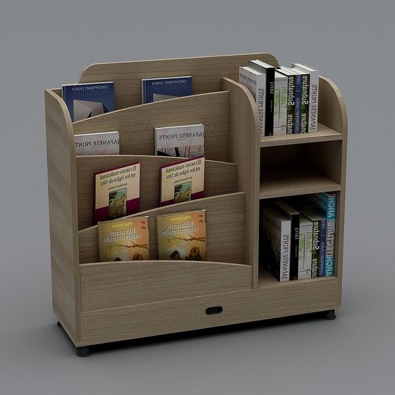 Stylish Low-Polygon Bookshelf 3D model