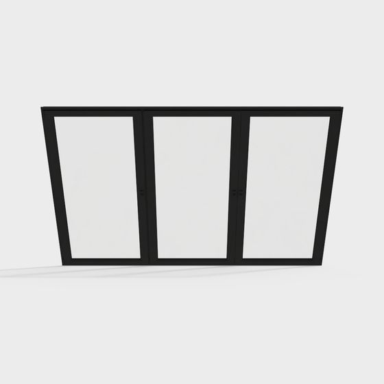 Elegant Black Modern Window 3D Model for Decor