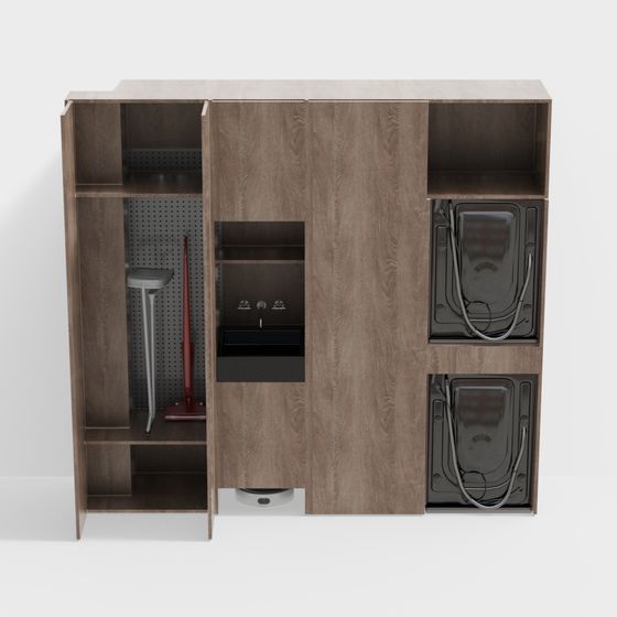 侘寂風洗衣機櫃