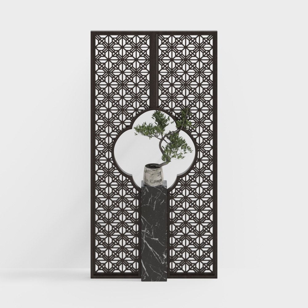 Geometric Harmony Screen 3D Model – Low-Poly Decorative Panel